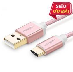 Bộ chuyển đổi USB 2.0 sang USB-C màu hồng,dài 1M Ugreen (30508)